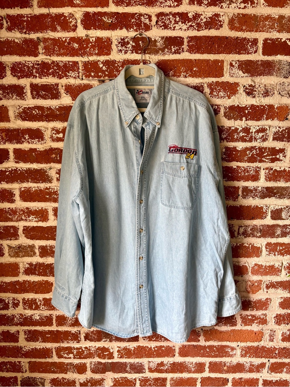 90s/Y2K Nascar Jeff Gordon denim button down long sleeve shirt